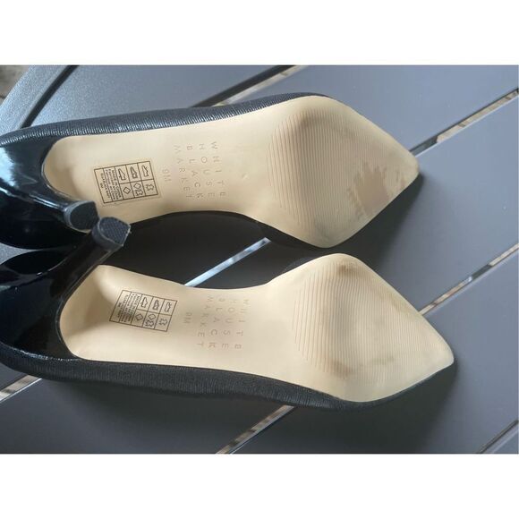 White House Black Market Ella Lizard Embossed D’orsay Pumps / Black/Size 9M - Picture 11 of 15